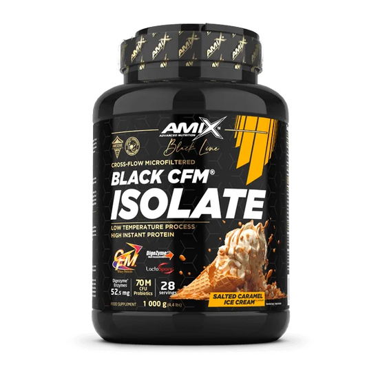 Proteína Black CFM Isolate - BODYMANIA AMIX BLACK LINE Caramelo salado / 2000 g