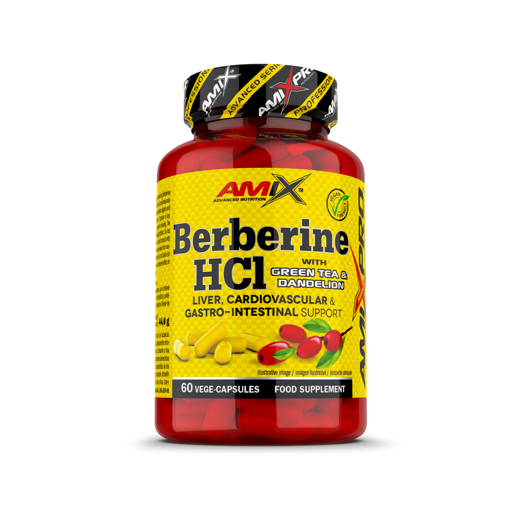 Berberine HCl 60 caps de Amix Pro, suplemento de berberina