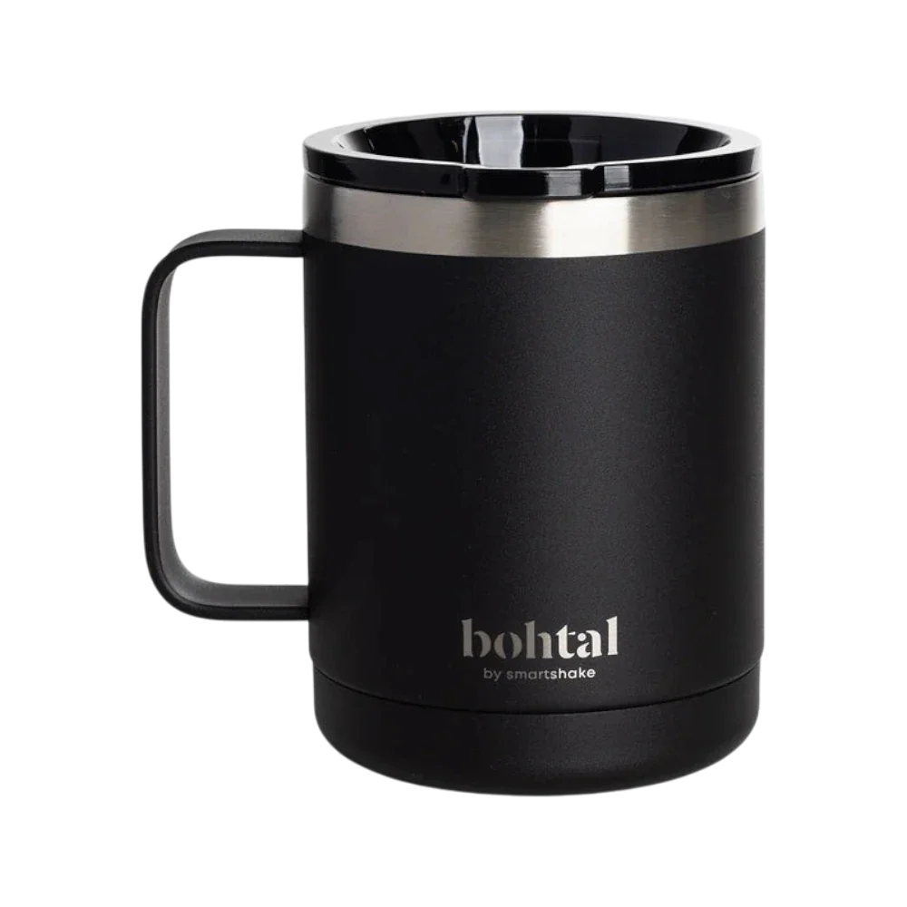 Termo de café para gym: Taza Café Bohtal 350 ml de SMARTSHAKE en acero inoxidable negro