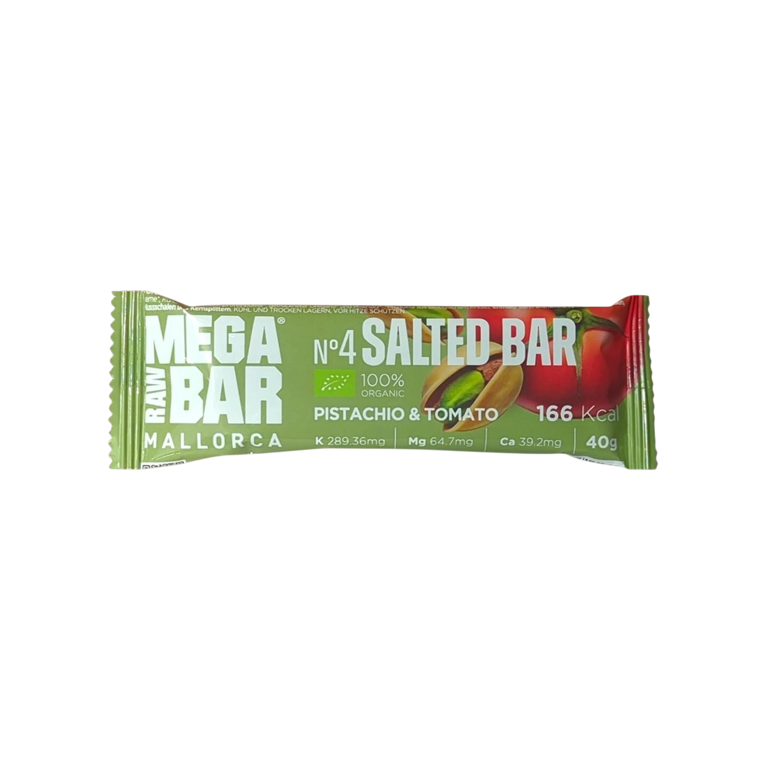 Salted Bar de pistachos y tomates secos de Megarawbar, barrita energética salada
