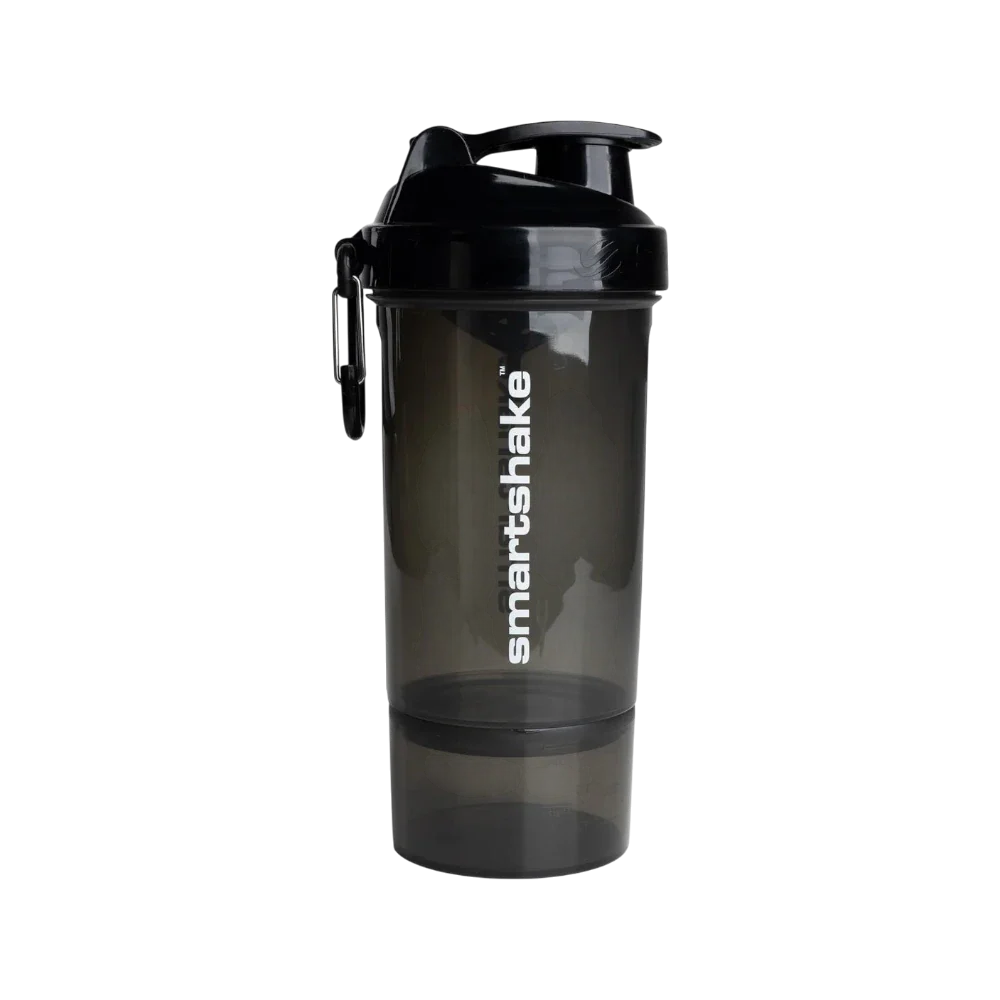 Shaker con compartimentos SMARTSHAKE O2GO 600 ml negro