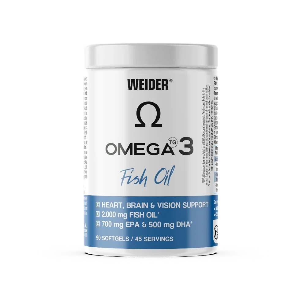 Omega 3 1000 mg de Weider en perlas para tomar con la comida