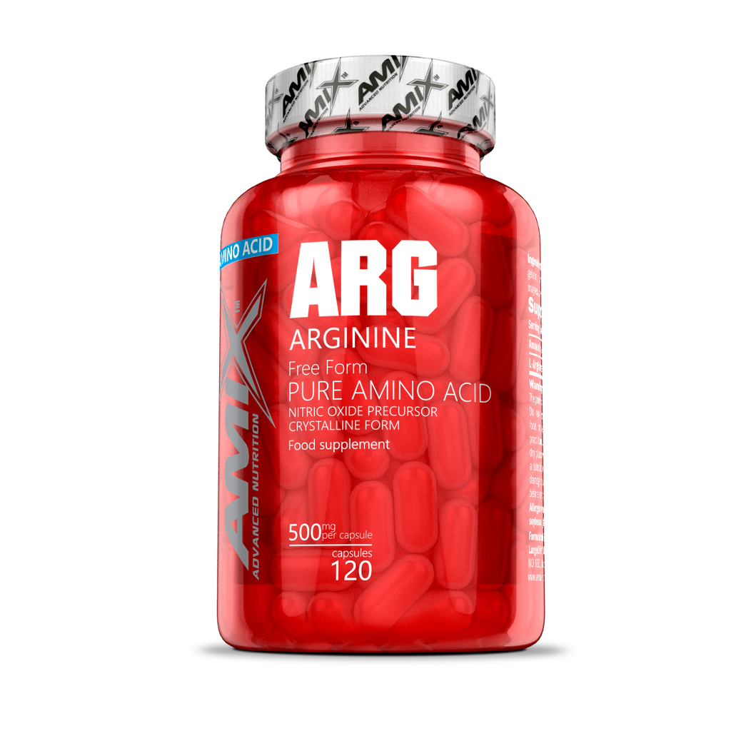 Arginine 120 Caps de AMIX, suplemento de L-Arginina precursor del óxido nítrico - BodyMania