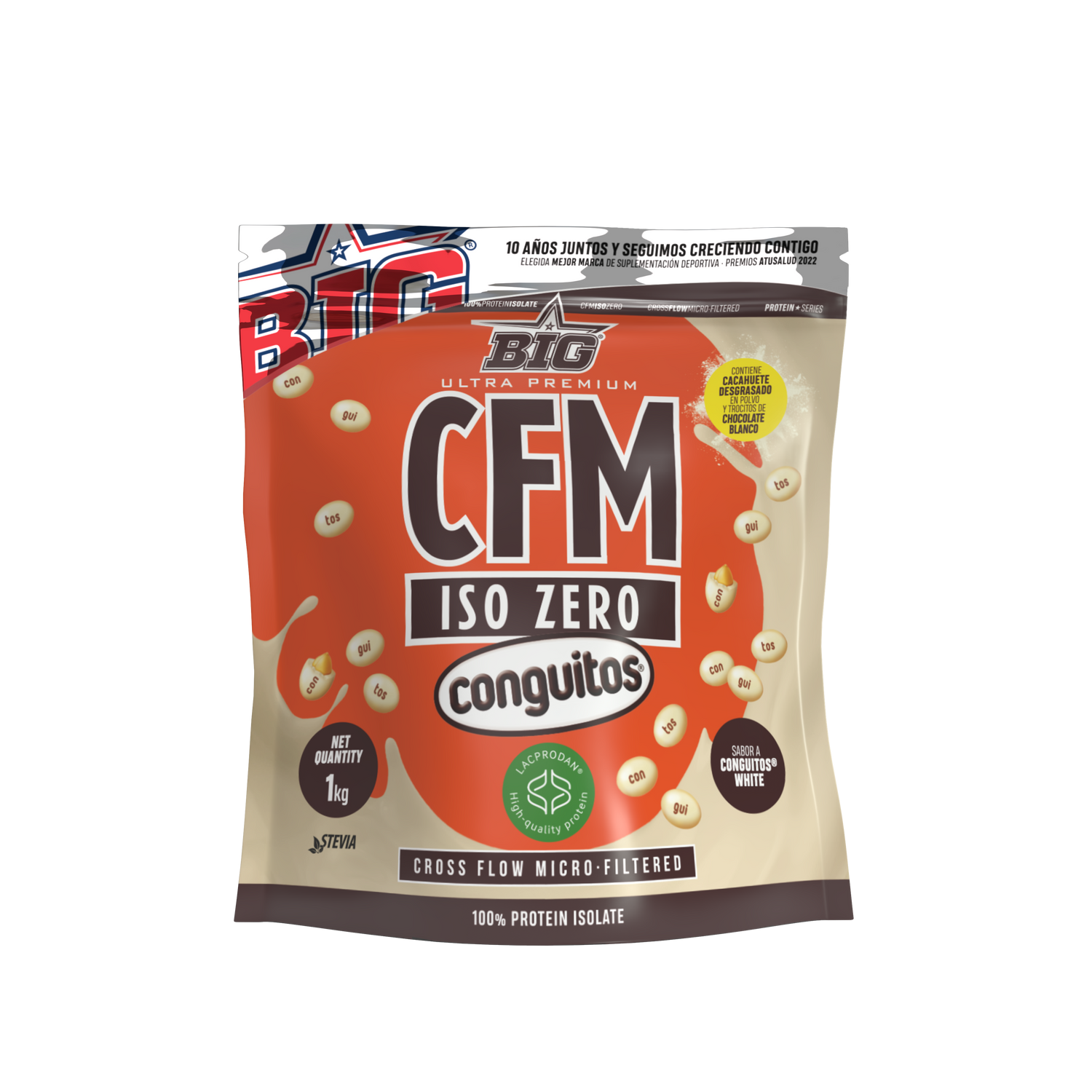 Proteína aislada sin lactosa CFM ISO ZERO de BIG sabor Conguitos