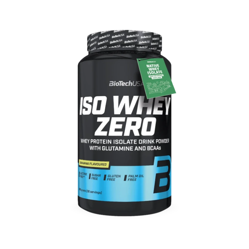 Iso Whey Zero de BioTech USA sabor Banana 908 g — proteína aislada de suero en polvo