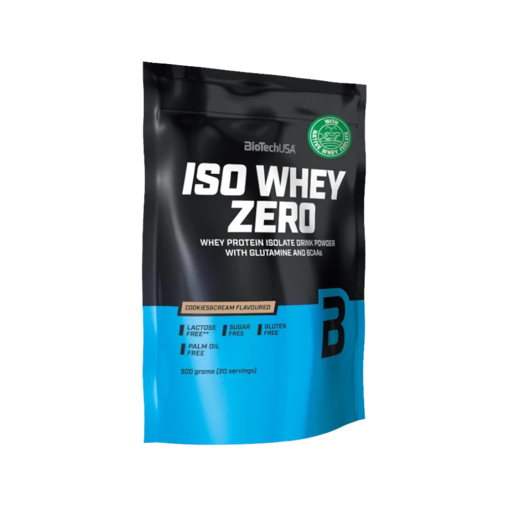 Iso Whey Zero de BioTech USA sabor Cookies 454 g — proteína aislada de suero en polvo