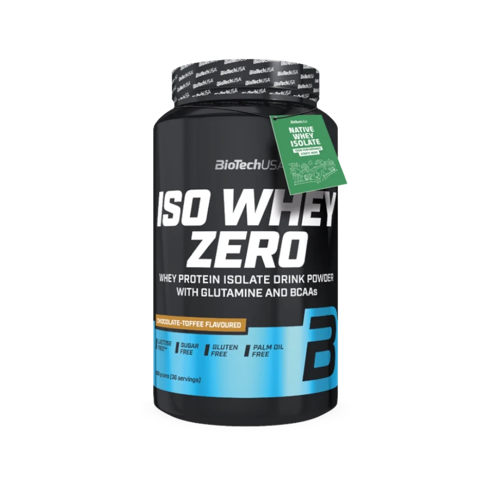 Iso Whey Zero de BioTech USA sabor Chocolate-Toffee 908 g — proteína aislada de suero en polvo