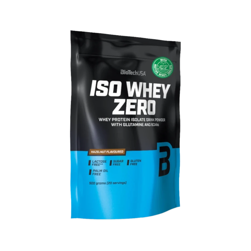 Iso Whey Zero de BioTech USA sabor Avellana 454 g — proteína aislada de suero en polvo