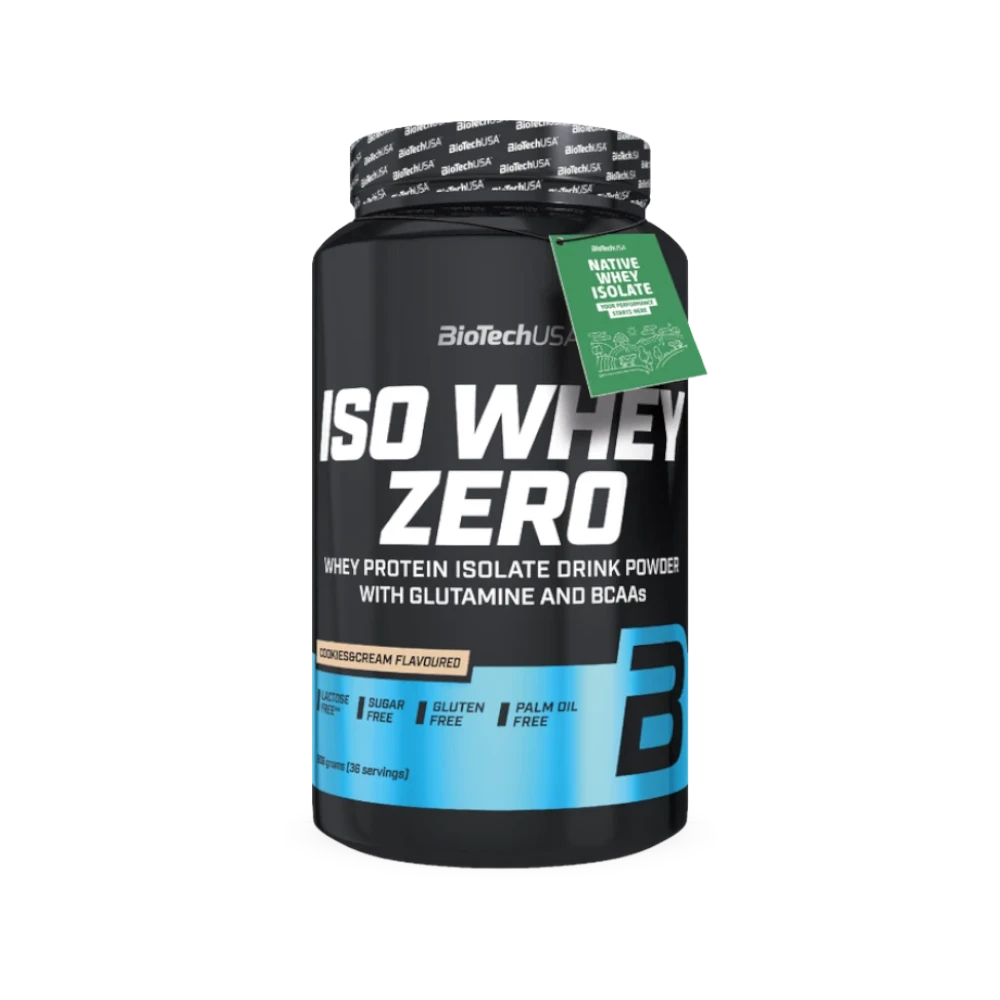 Iso Whey Zero de BioTech USA sabor Cookies 908 g — proteína aislada de suero en polvo