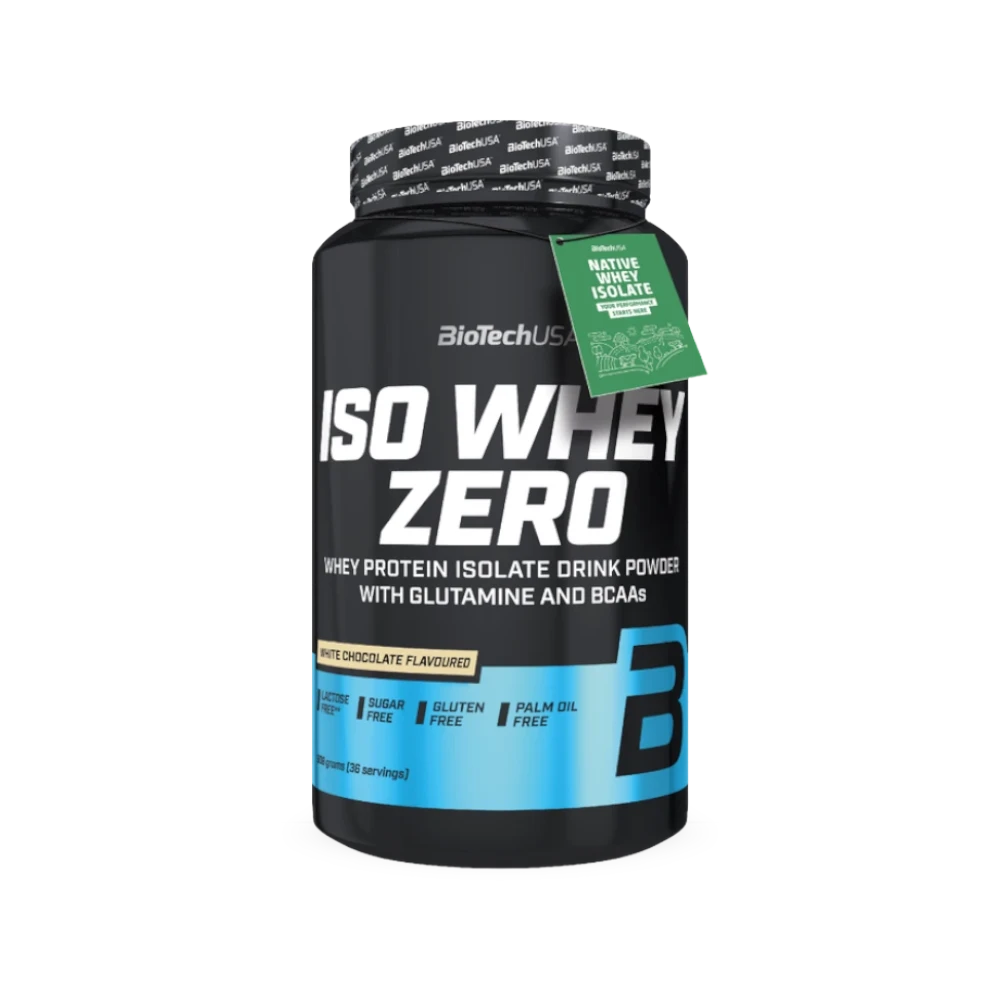 Iso Whey Zero de BioTech USA sabor Chocolate Blanco 908 g — proteína aislada de suero en polvo