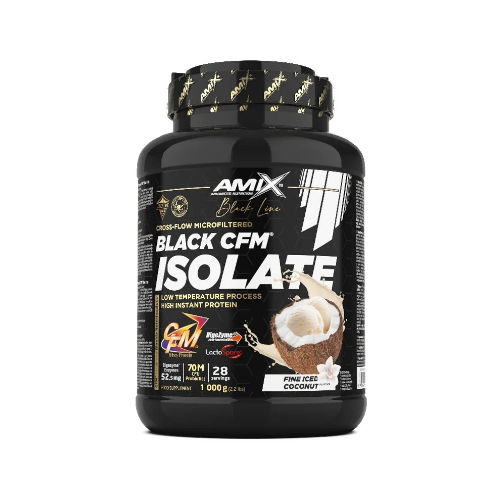 Proteína Black CFM Isolate + SHAKER GRATIS - BODYMANIA AMIX BLACK LINE Coco / 2000 g