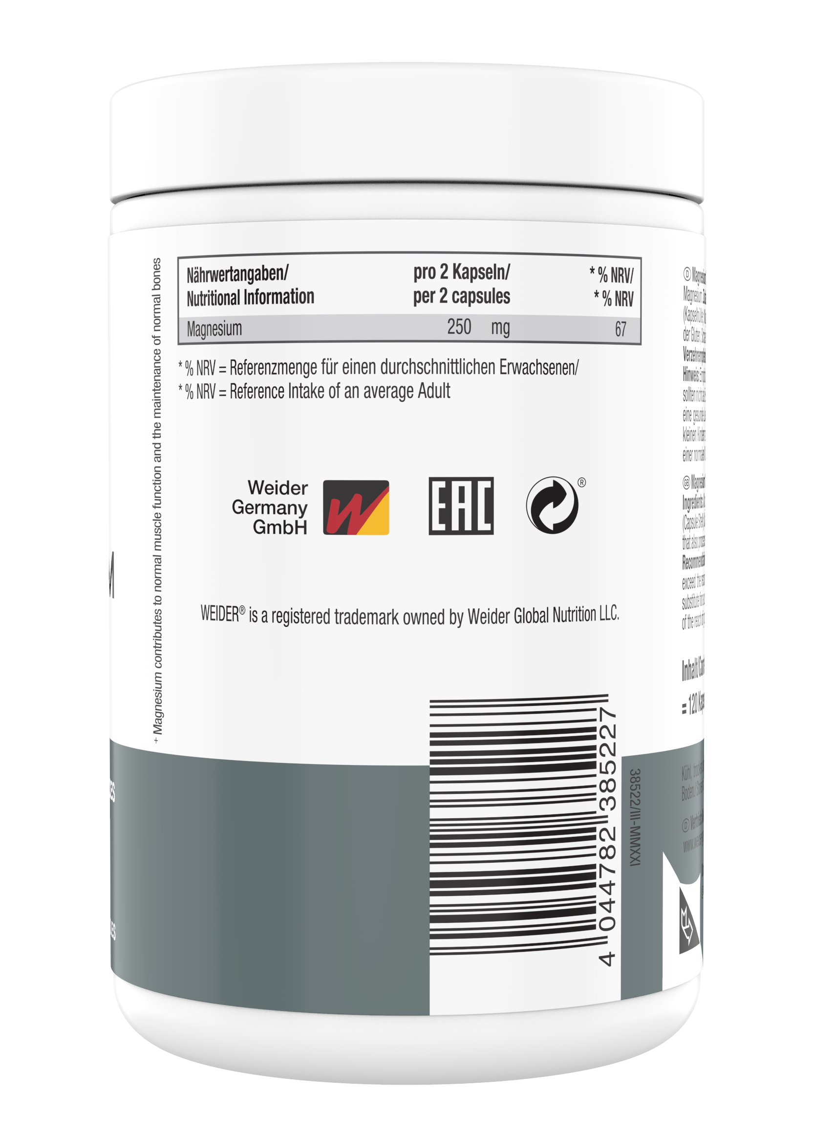 MAGNESIUM COMPLEX 120 CAPS - BODYMANIA WEIDER Default Title