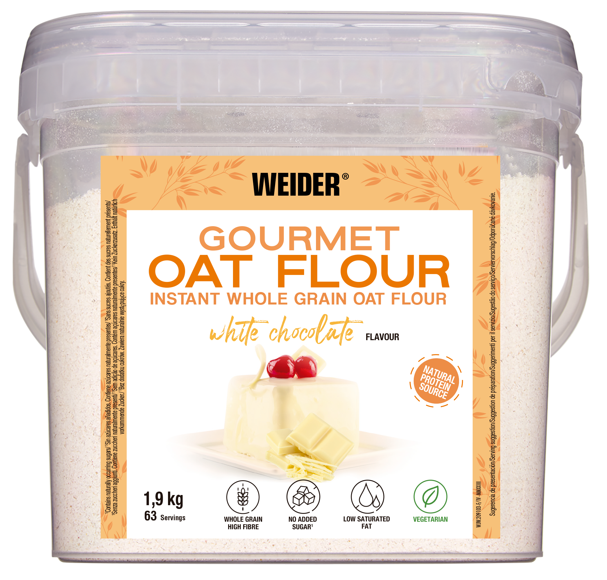 OAT FLOUR GOURMET 1,9KG - BODYMANIA WEIDER Chocolate Blanco
