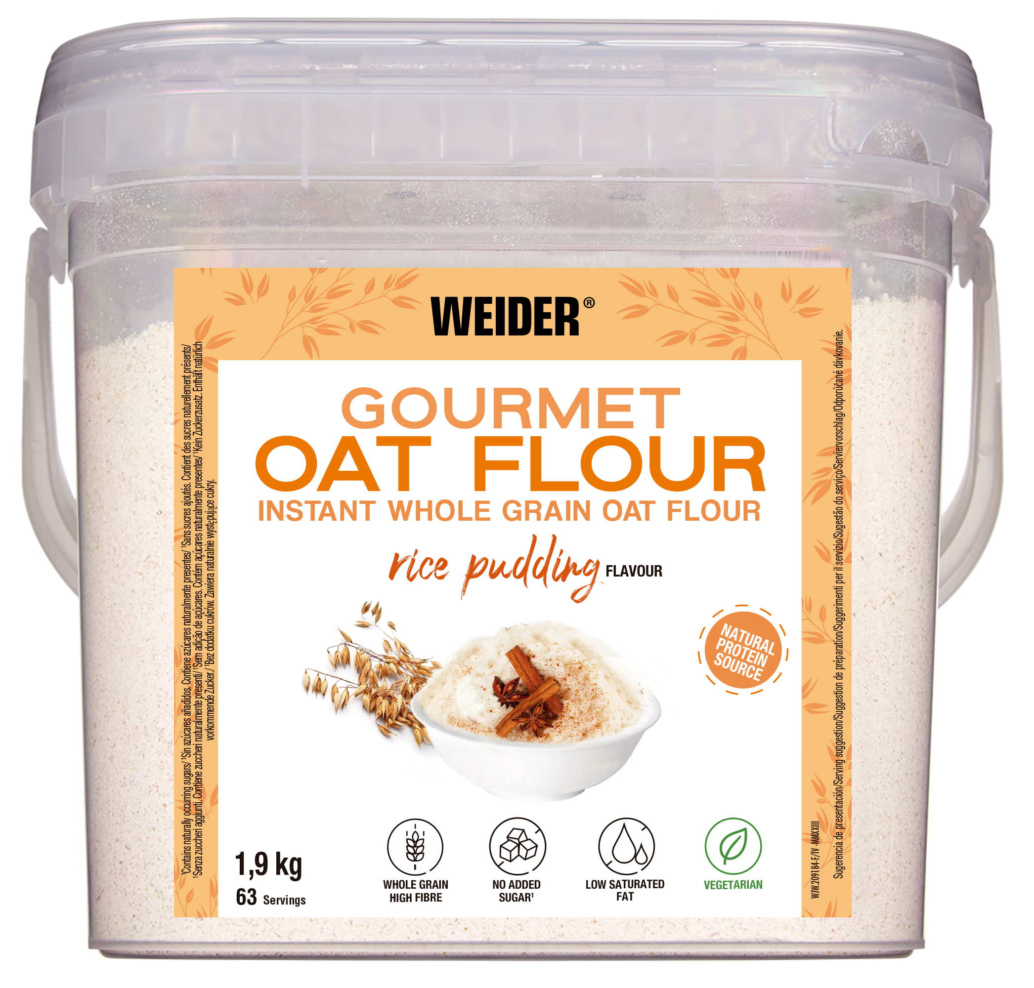 OAT FLOUR GOURMET 1,9KG - BODYMANIA WEIDER Arroz con Leche