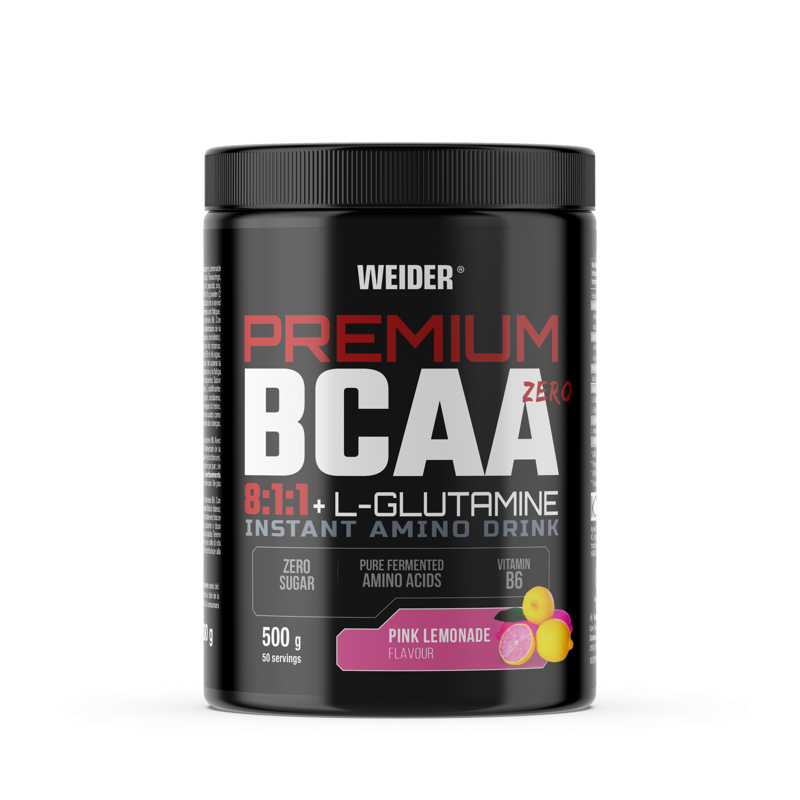 PREMIUM BCAA+ GLUTAMINA 8:1:1 500G - BODYMANIA WEIDER Limonada Rosa