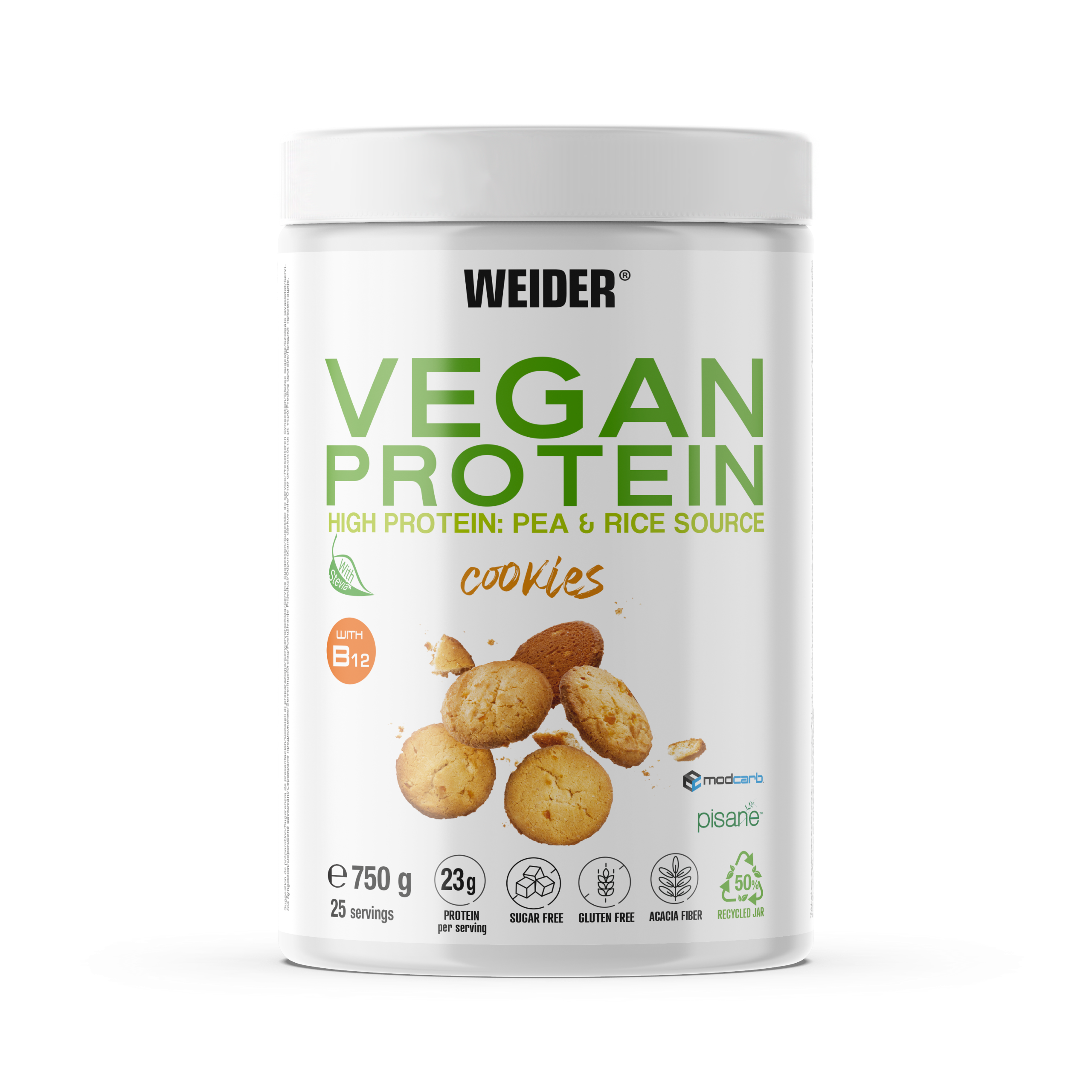 VEGAN PROTEIN 750G + SHAKER GRATIS - BODYMANIA WEIDER Cookies