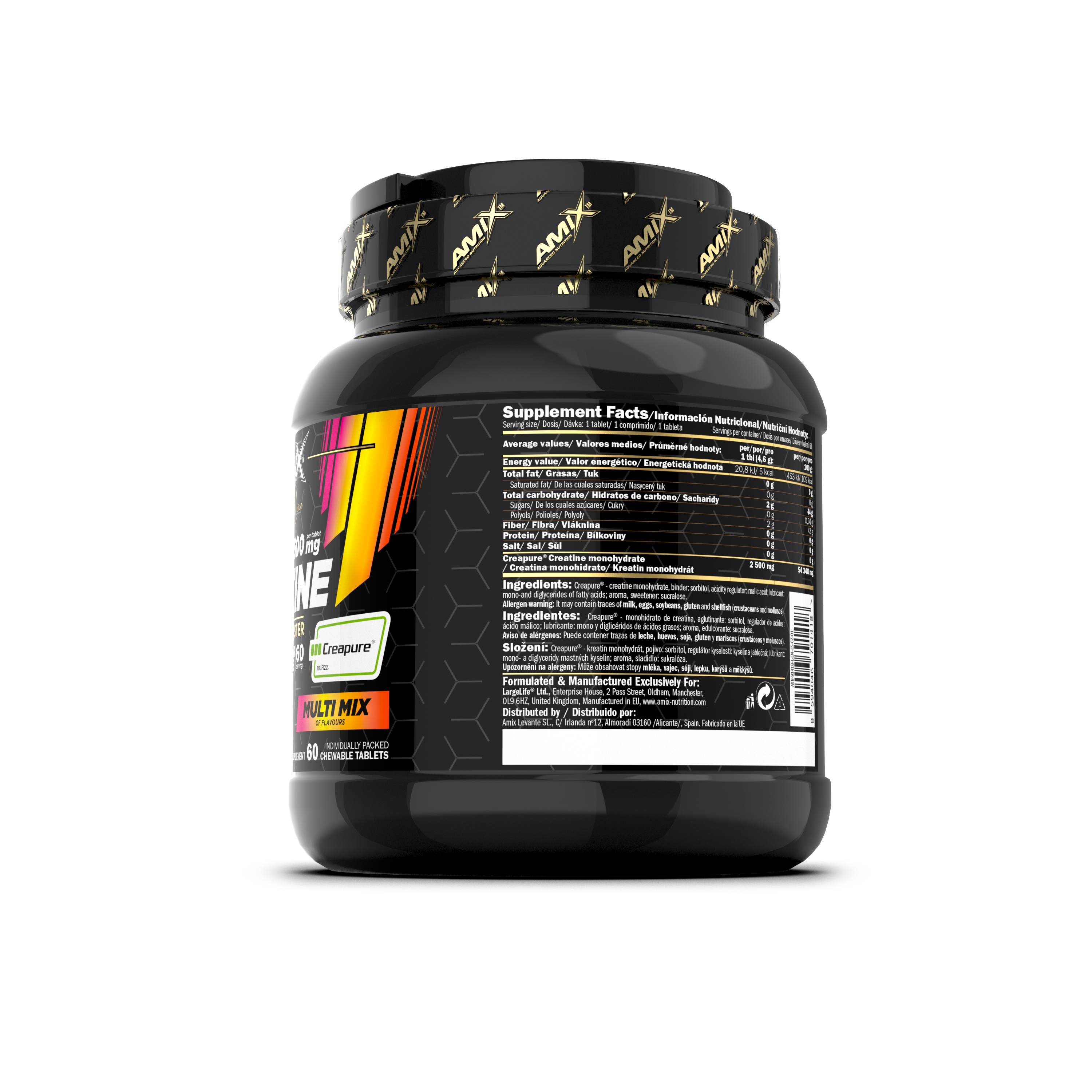 CREATINE CHEWABLE 2500 MG SUGAR FREE - BODYMANIA AMIX BLACK LINE Default Title