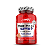 Vitaminas Multimega AMIX Megastack 120 cápsulas, suplemento de vitaminas y minerales en envase compacto.