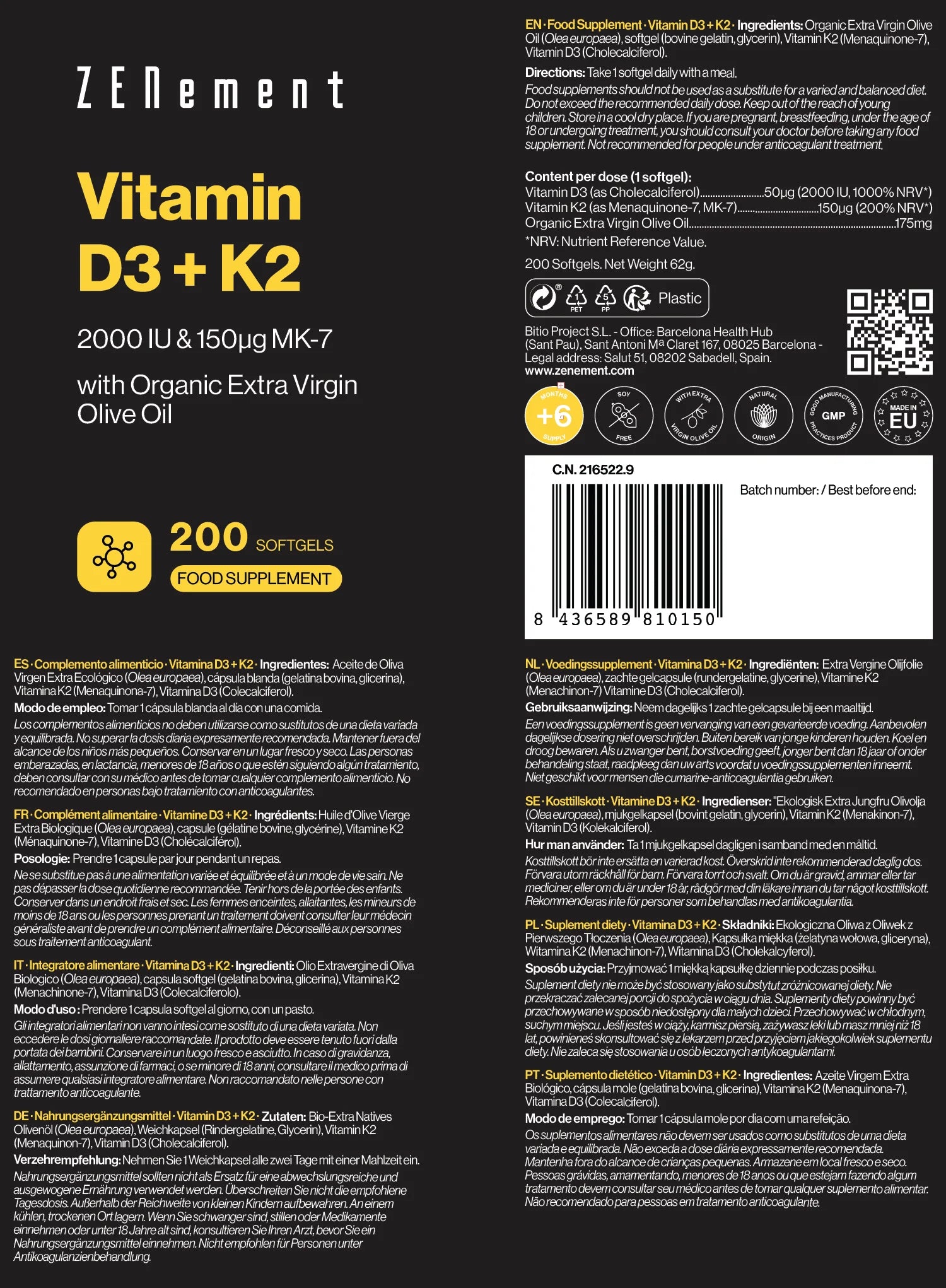 Vitamina D3 + K2