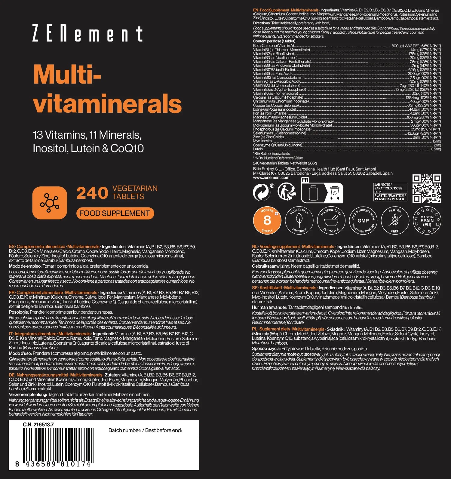 Multivitaminerals 240 caps