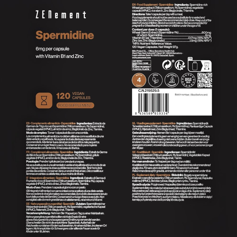 Espermidina 6 mg - 120 Capsulas