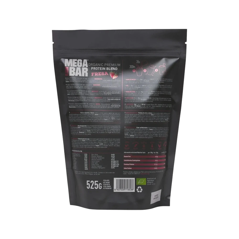 PROTEINAS ECOLÓGICAS PREMIUM Fresa + SHAKER GRATIS - BODYMANIA MEGARAWBAR Default Title