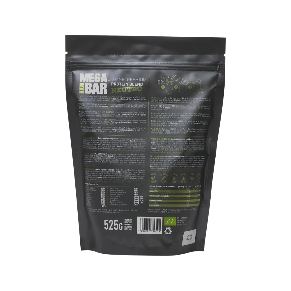 PROTEINAS ECOLÓGICAS PREMIUM Neutro + SHAKER GRATIS - BODYMANIA MEGARAWBAR Default Title