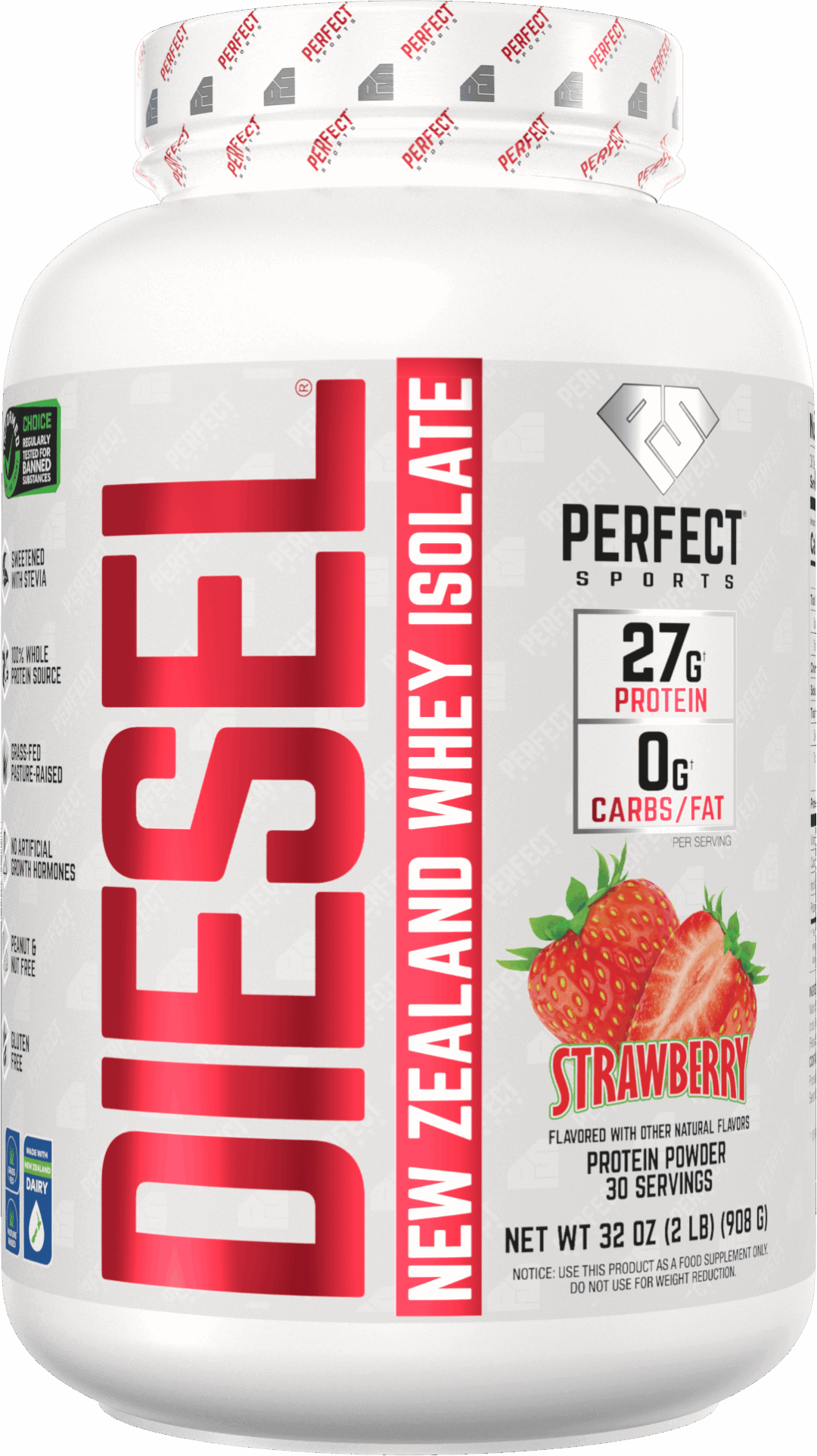 DIESEL® 100% Natural + SHAKER GRATIS - BODYMANIA PERFECT SPORTS Fresa / 908 g