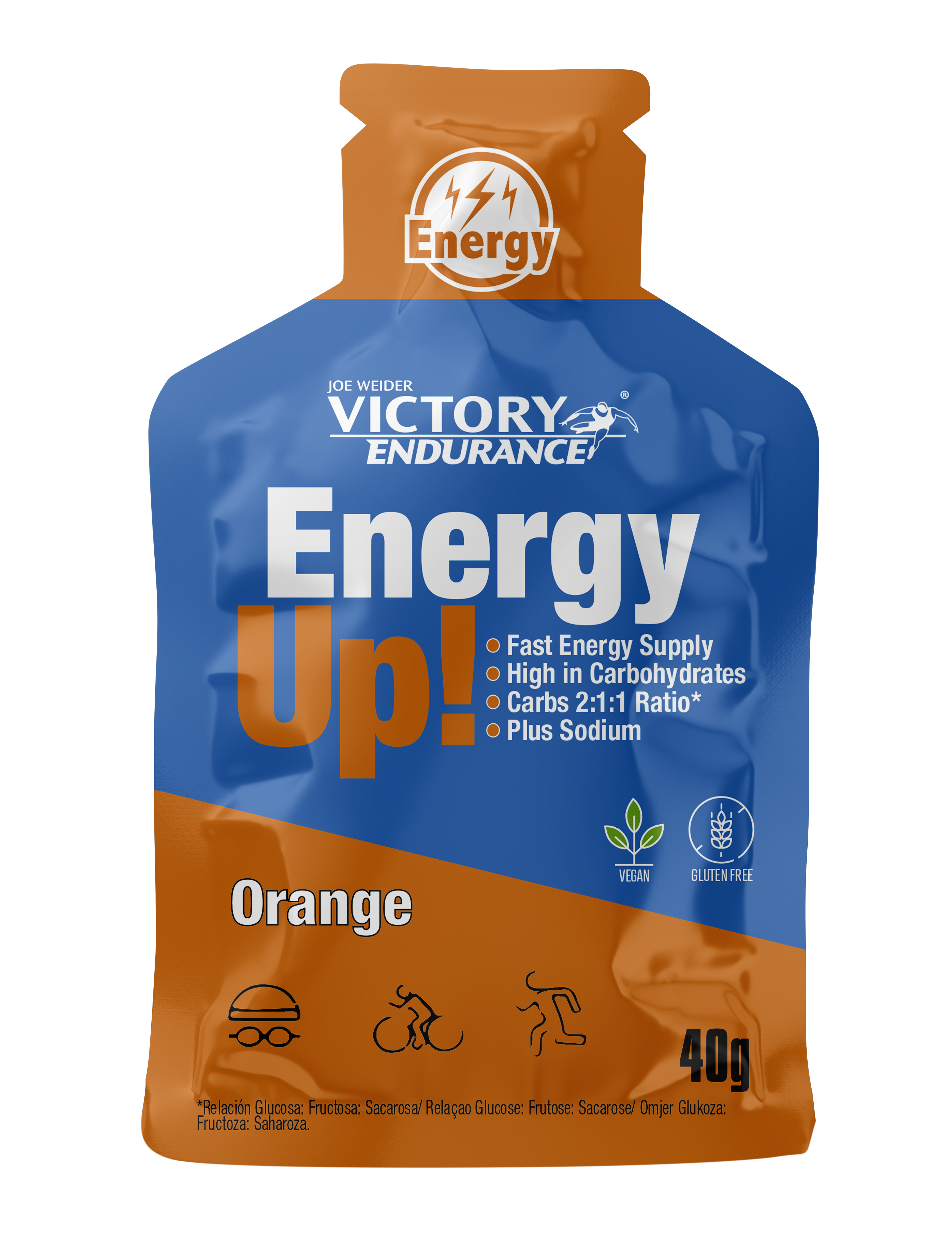 ENERGY UP GEL 40GR - BODYMANIA VICTORY ENDURANCE Naranja