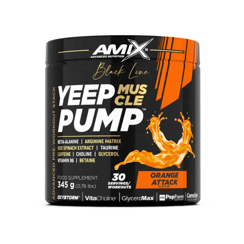 YEEP PUMP 345G - BODYMANIA AMIX BLACK LINE Naranja