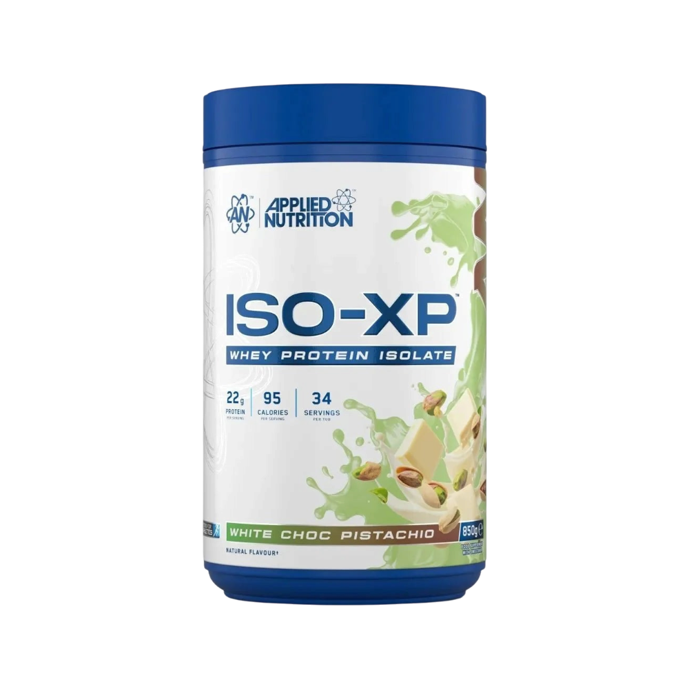 ISO-XP proteína whey isolate Applied Nutrition 850 g sabor Pistacho Chocolate Blanco