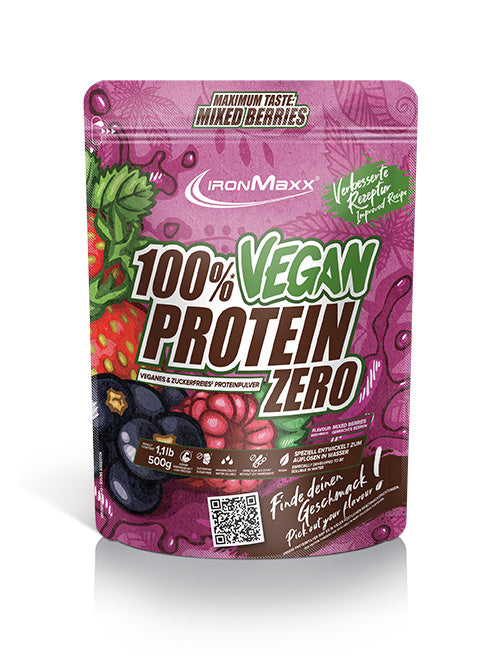 100% VEGAN PROTEIN ZERO - BODYMANIA IRONMAXX Frutas del Bosque