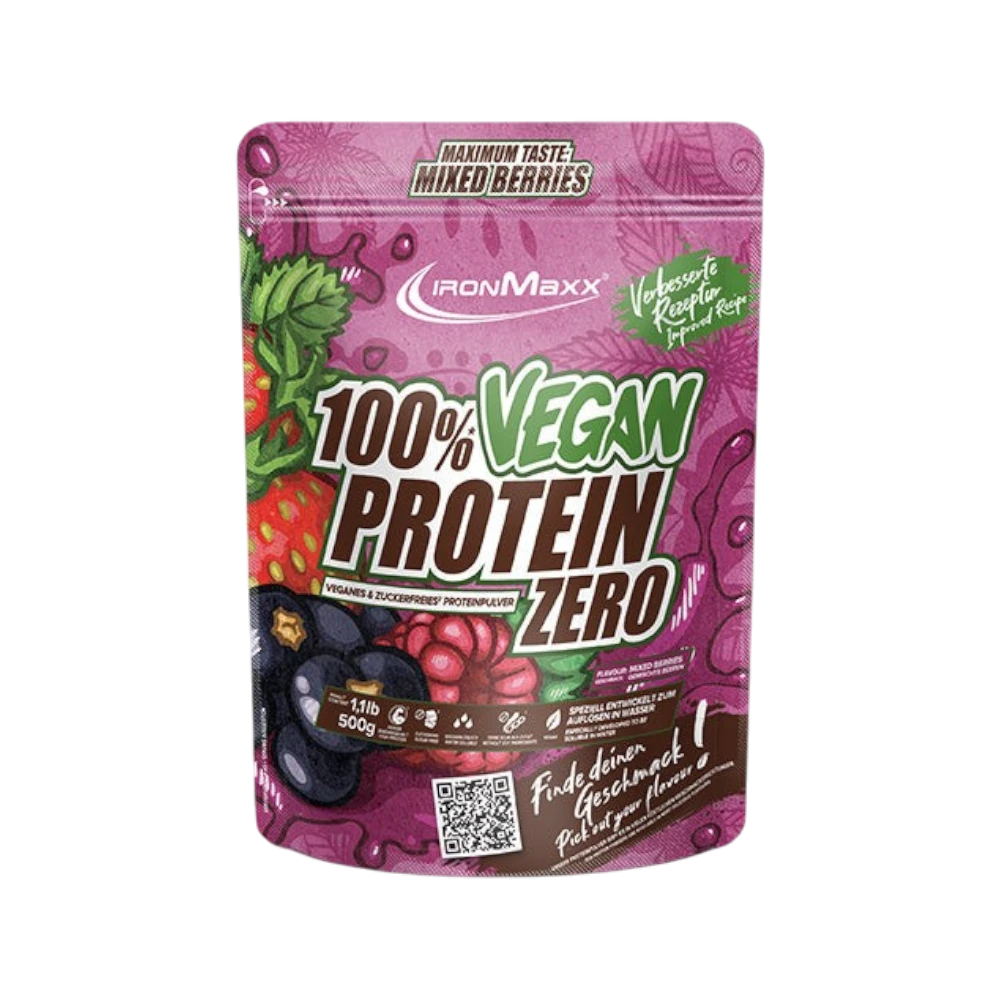 100% VEGAN PROTEIN ZERO - BODYMANIA IRONMAXX Frutas del Bosque