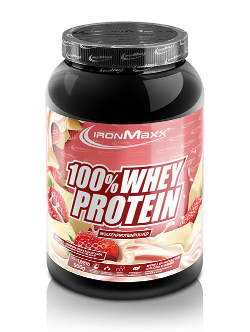 100% WHEY PROTEIN IRONMAXX - BODYMANIA IRONMAXX 900 g / Chocolate Blanco de Fresa