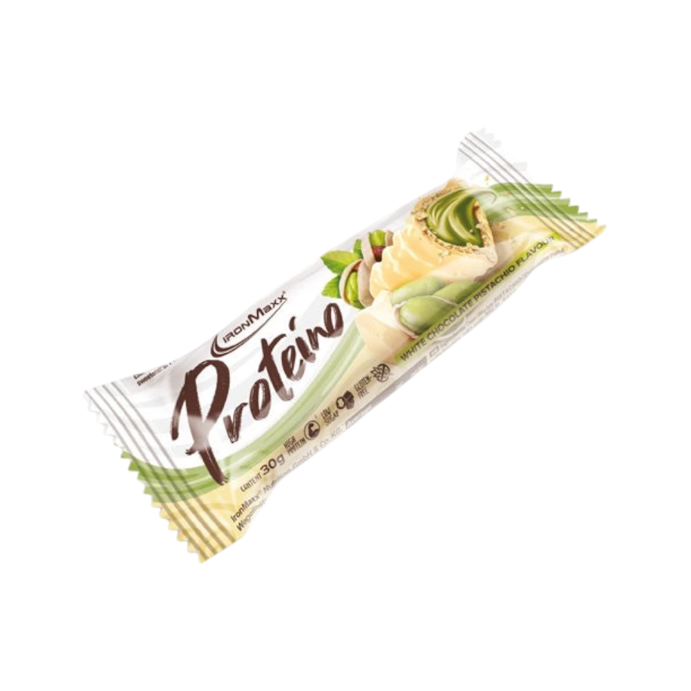 PROTEINO BAR 30G - BODYMANIA IRONMAXX Pistacho con Chocolante Blanco