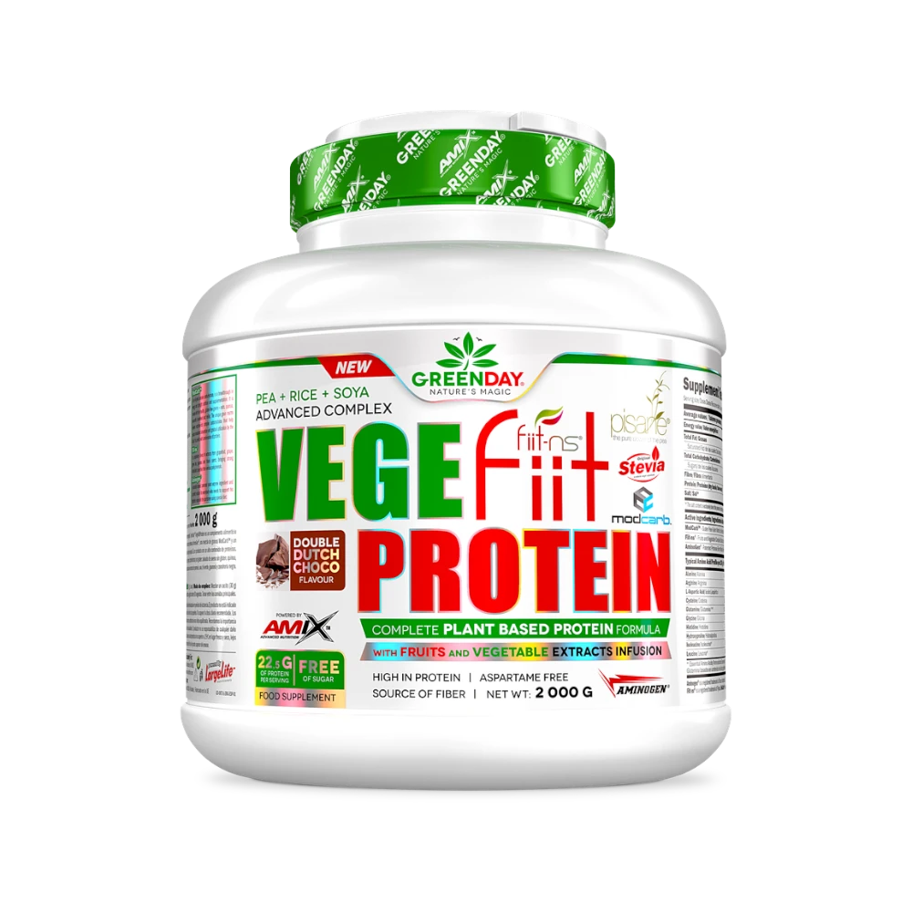 VEGEFIIT PROTEIN + SHAKER GRATIS - BODYMANIA AMIX GREENDAY 2000 g / Chocolate Negro
