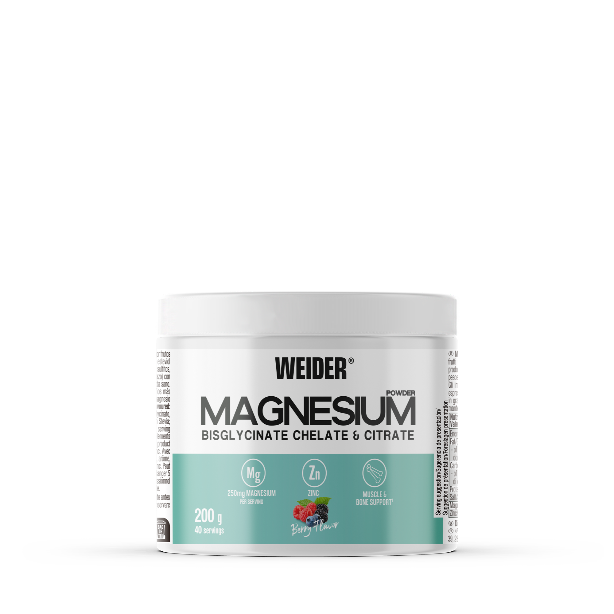 MAGNESIUM POWDER 200G - BODYMANIA WEIDER Frutas del Bosque
