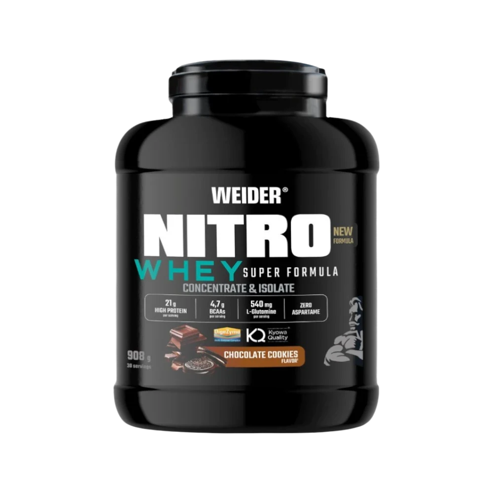 NITRO WHEY 908G + SHAKER GRATIS - BODYMANIA WEIDER Chocolate Cookies