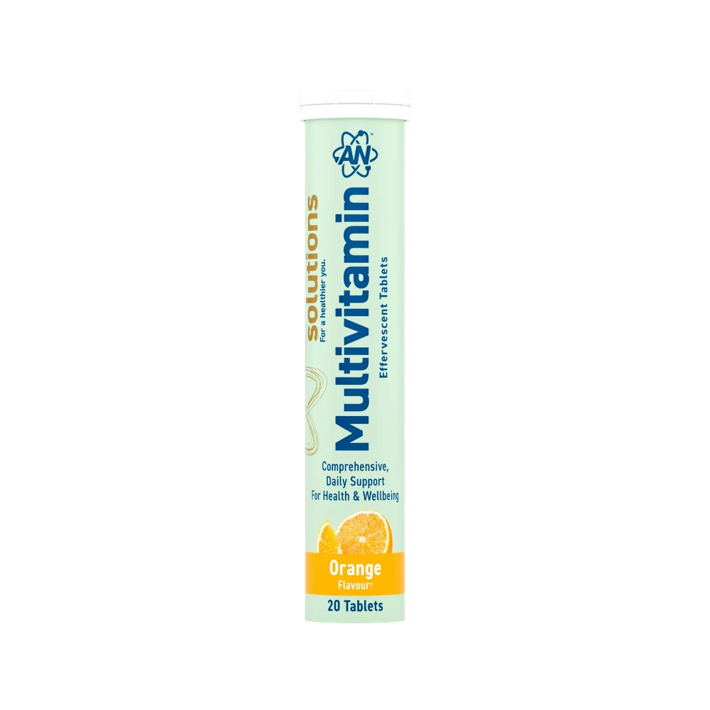 Solutions Multivitamin Effervescent Tabs Applied Nutrition naranja tubo de 20 pastillas