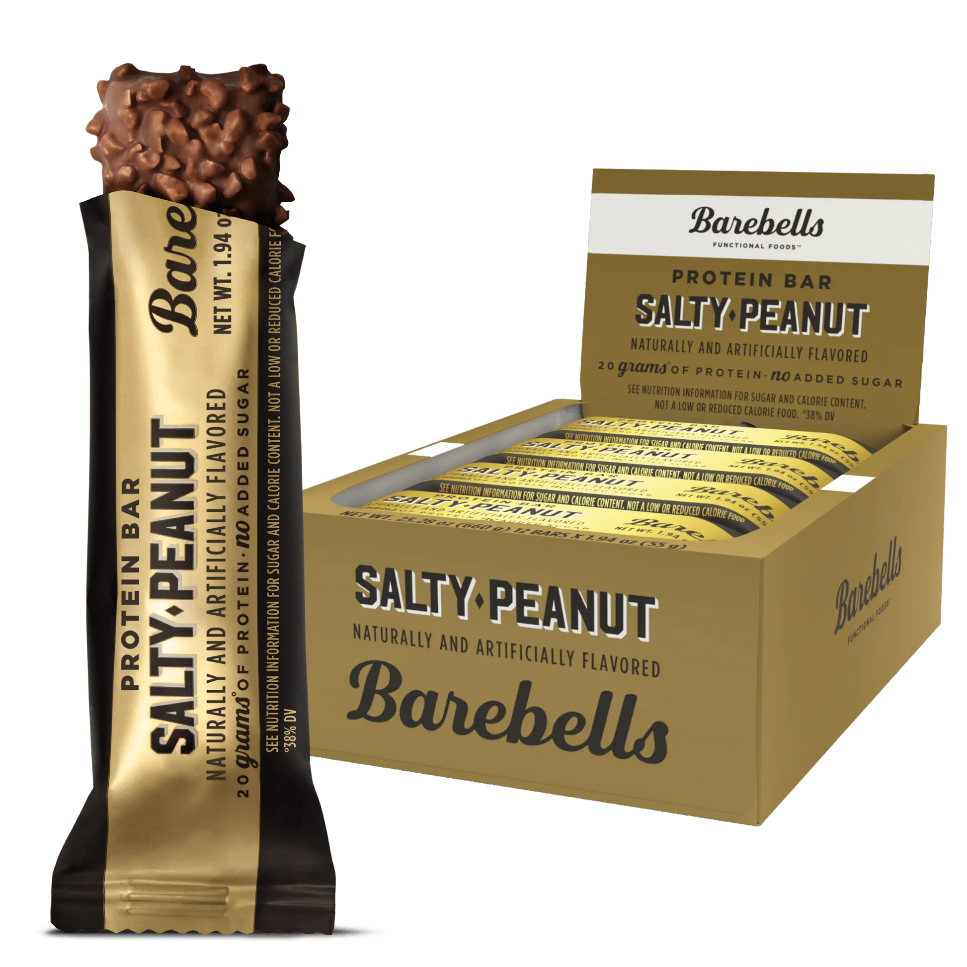 BAREBELLS PROTEIN BAR 12 UD - BODYMANIA NOCCO Y BAREBELLS Cacahuete Salado