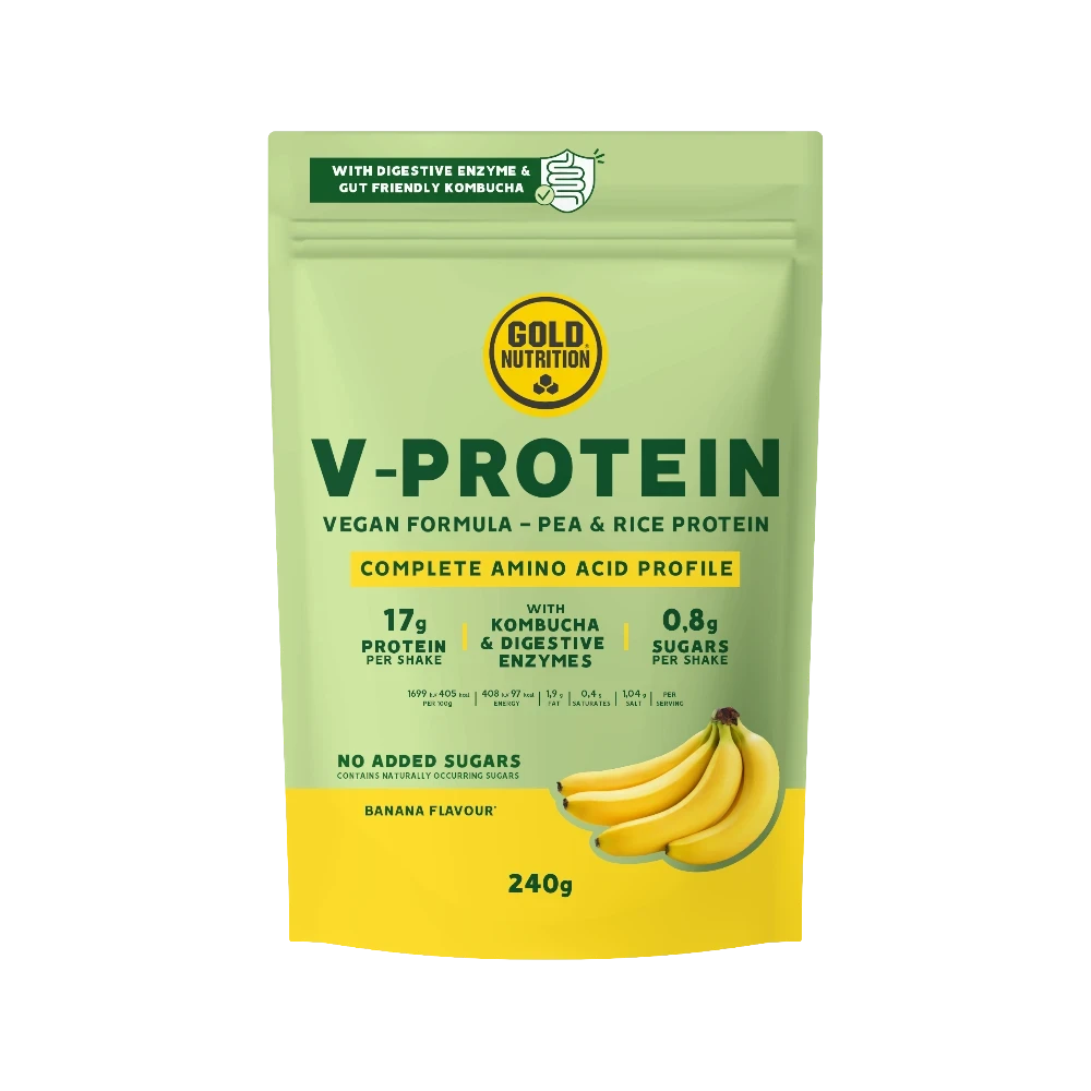 V-PROTEIN 240G + SHAKER GRATIS - BODYMANIA GOLD NUTRITION Plátano
