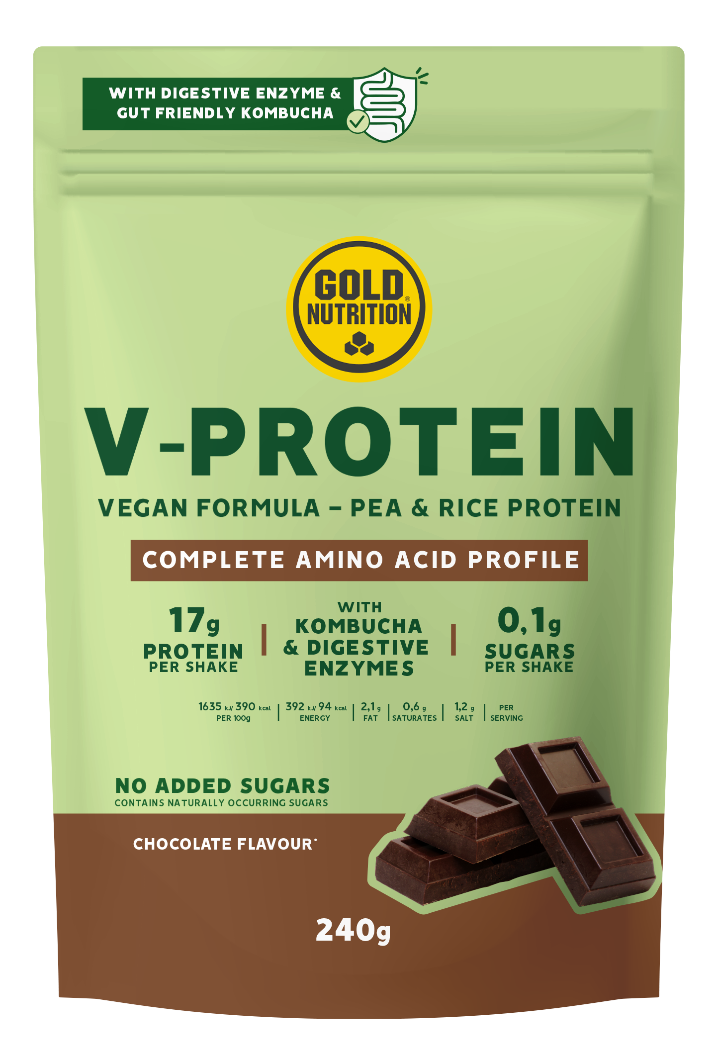 V-PROTEIN 240G + SHAKER GRATIS - BODYMANIA GOLD NUTRITION Chocolate