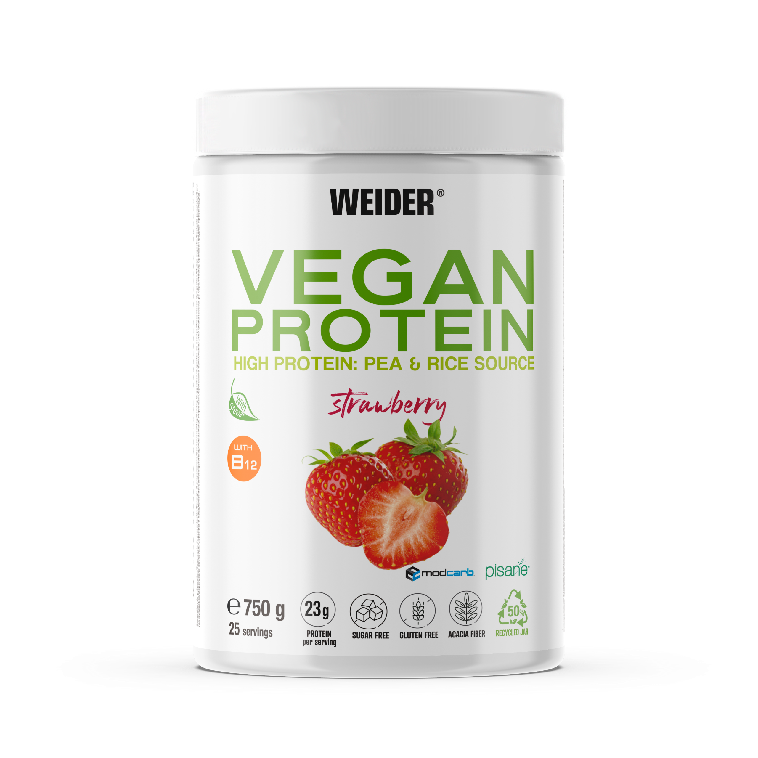 VEGAN PROTEIN 750G + SHAKER GRATIS - BODYMANIA WEIDER Fresa