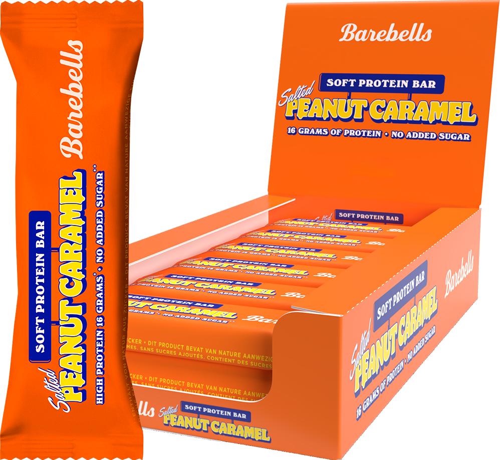 Caja Barebells Soft Protein Bar 12x55g - BODYMANIA BAREBELLS Chocolate - Cacahuete con Caramelo