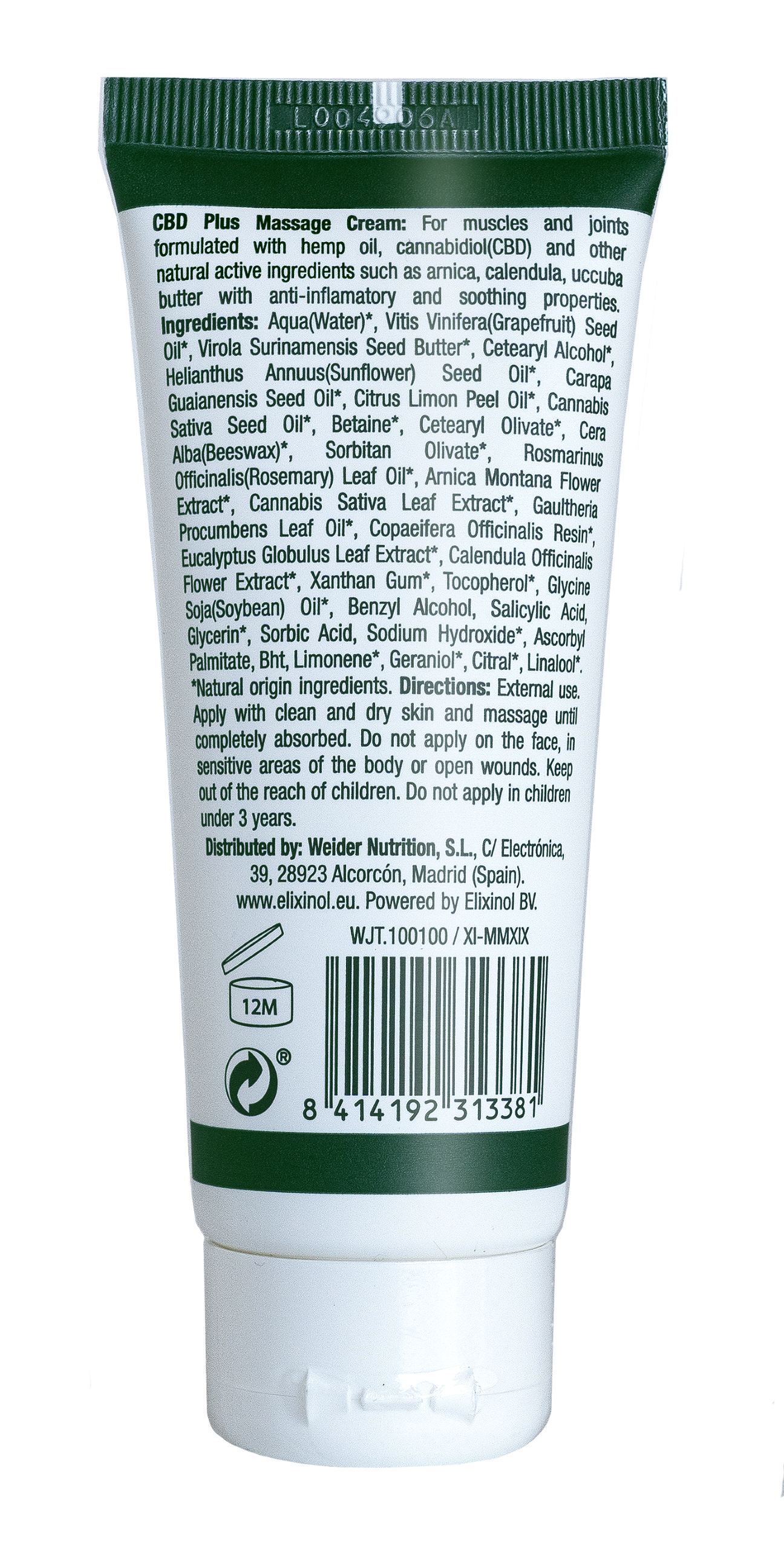 CBD MASSAGE CREAM 75ML - BODYMANIA WEIDER Default Title