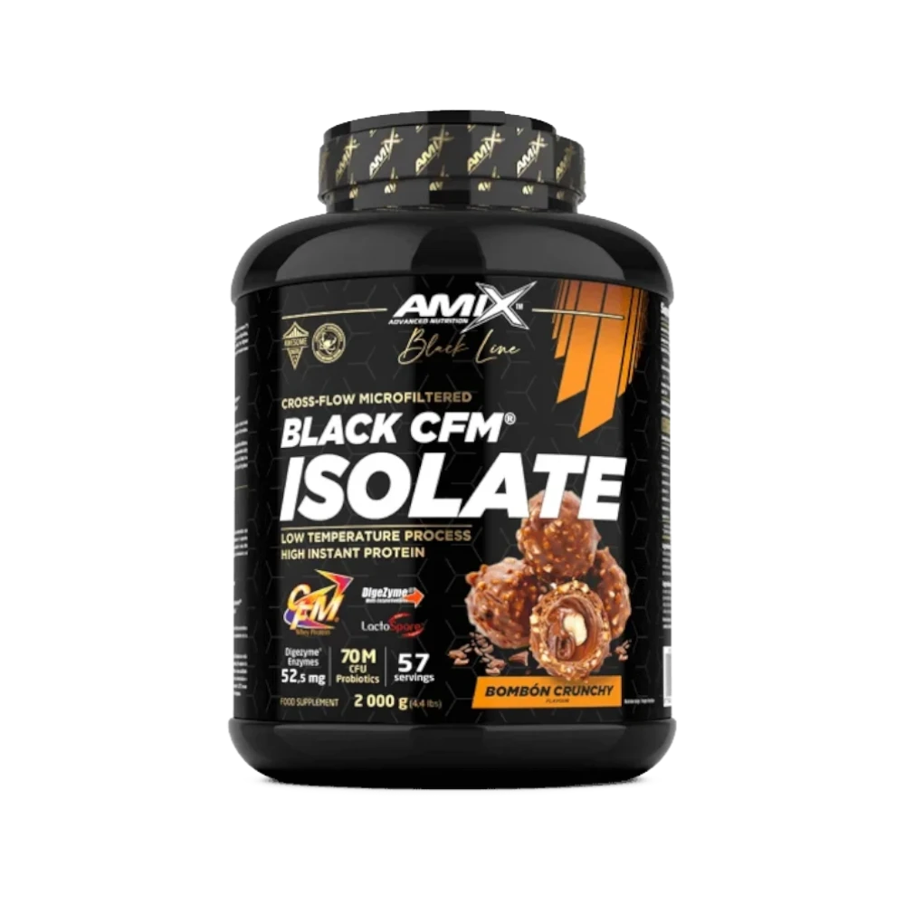 Proteína Black CFM Isolate + SHAKER GRATIS - BODYMANIA AMIX BLACK LINE Caramelo salado / 2000 g