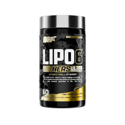Bote de quemagrasas termogénico Nutrex Lipo 6 Black Hers de 60 cápsulas en Bodymania con diseño en negro y dorado