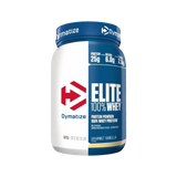 Bote de proteína Elite 100% Whey de Dymatize sabor vainilla, disponible en BODYMANIA para recuperación muscular.