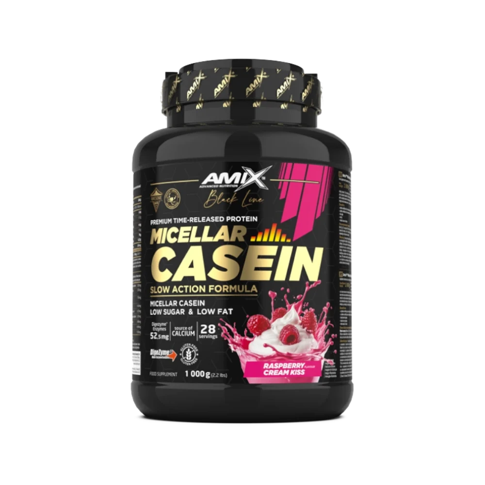 Black Micellar Casein + SHAKER GRATIS - BODYMANIA AMIX BLACK LINE Frambuesa / 1000 g