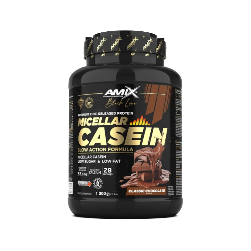 Black Micellar Casein + SHAKER GRATIS - BODYMANIA AMIX BLACK LINE Chocolate / 1000 g